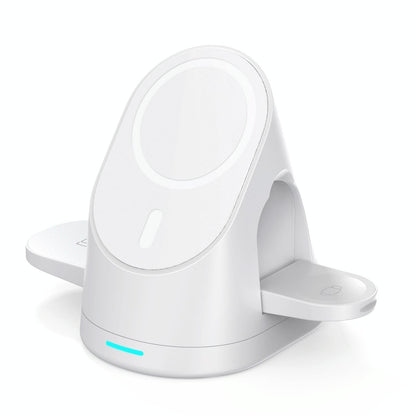 3 In 1 Magnetic Wireless Charging Bracket For Smartphone Iwatch Airpods - White