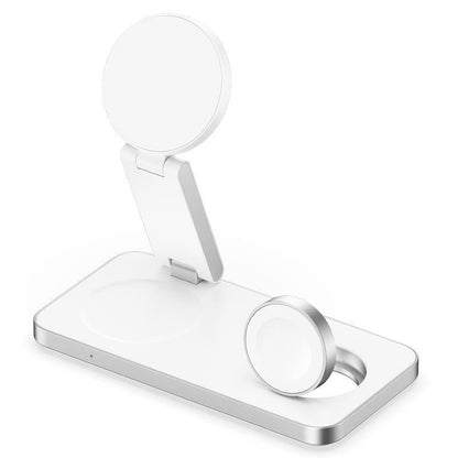 3 In 1 Magnetic Wireless Charging Dock For Apple Devices - White