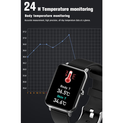 1.69 Inch Tft Screen Ip67 Waterproof Smart Watch Support Body Temperature Monitoring / Sleep Monitoring / Heart Rate Monitoring / Incoming Call Reminder - Blue