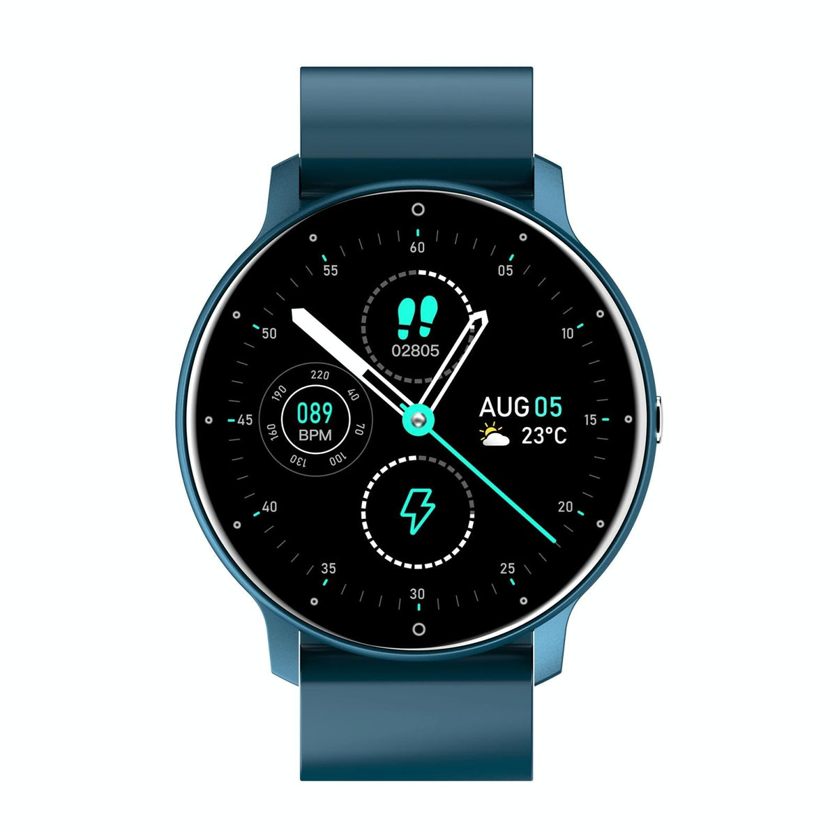 Smart Watch With Heart / Bp / Oxygen / Sleep Monitoring - Ip67 Waterproof - Blue