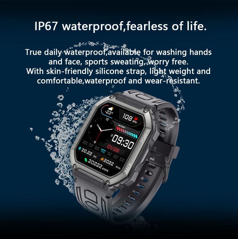 1.8 Inch Heart Rate Blood Pressure Monitoring Smart Calling Watch - Green