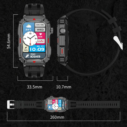 Smart Bracelet With Sleep Detection And Silicone Strap - Bt5.2 - Camo Black