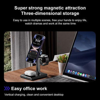 15W 4 In 1 Magnetic Wireless Charger Stand - White