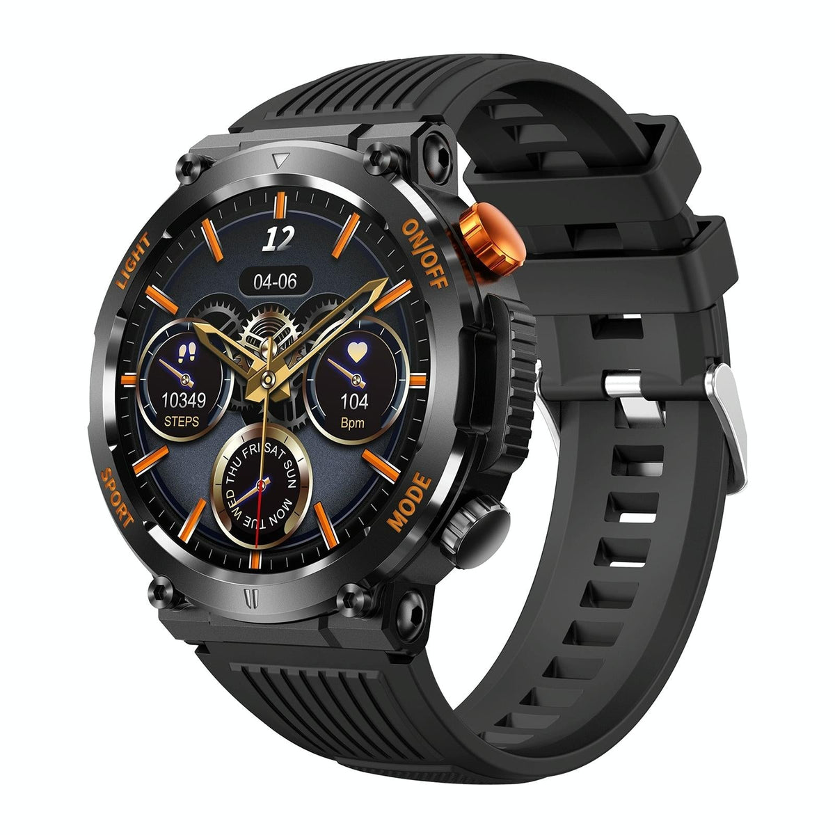 1.46 Inch Round Screen Bluetooth Smart Watch Support Health Monitoring & 100+ Sports Modes - Black