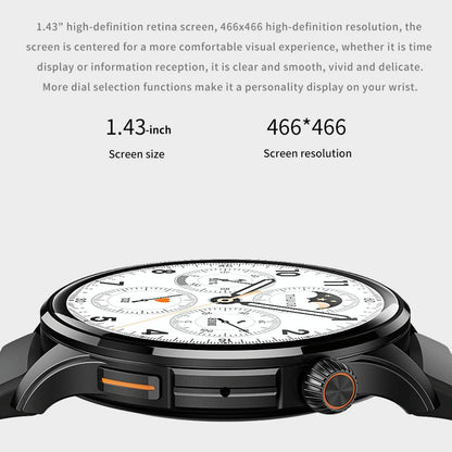 1.43 Inch Bt5.1 Smart Sport Watch With Health Monitoring - Black