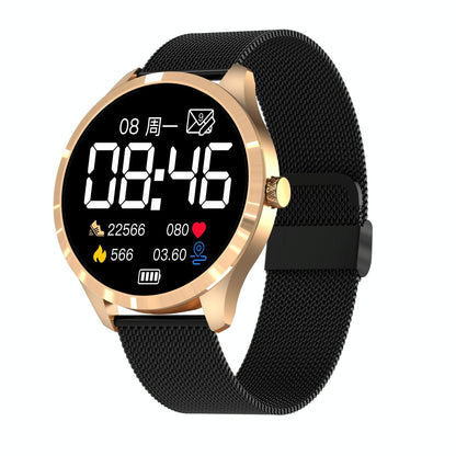 1.28 Inch Ips Colour Screen Ip67 Waterproof Smart Watch Support Blood Pressure Monitoring / Heart Rate Monitoring / Sleep Monitoring - Black