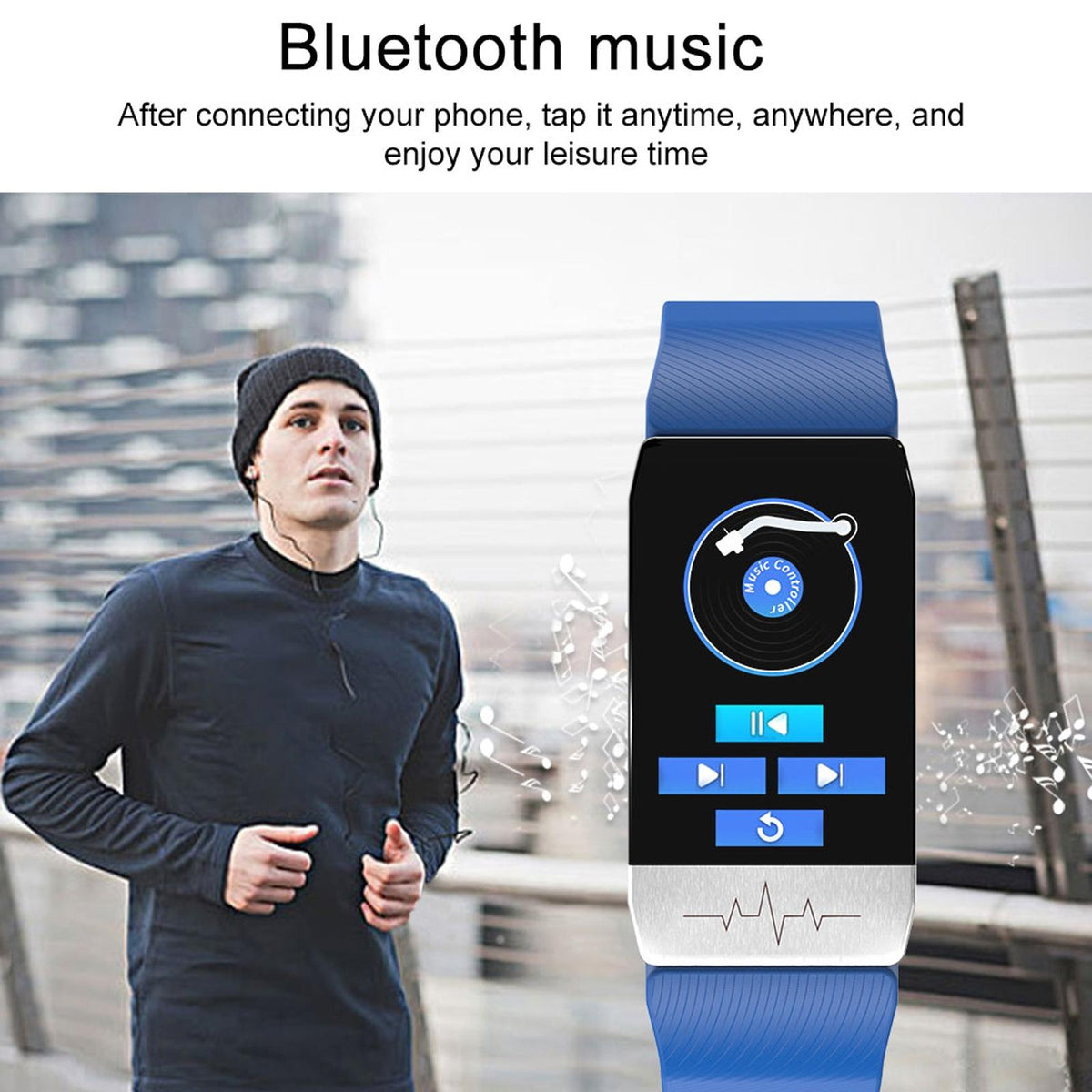 Waterproof Smart Bracelet With Blood Oxygen & Heart Rate Monitoring - Red