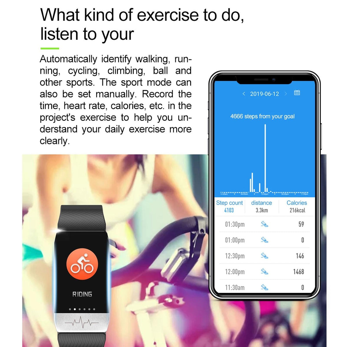 Waterproof Smart Bracelet With Blood Oxygen & Heart Rate Monitoring - Red