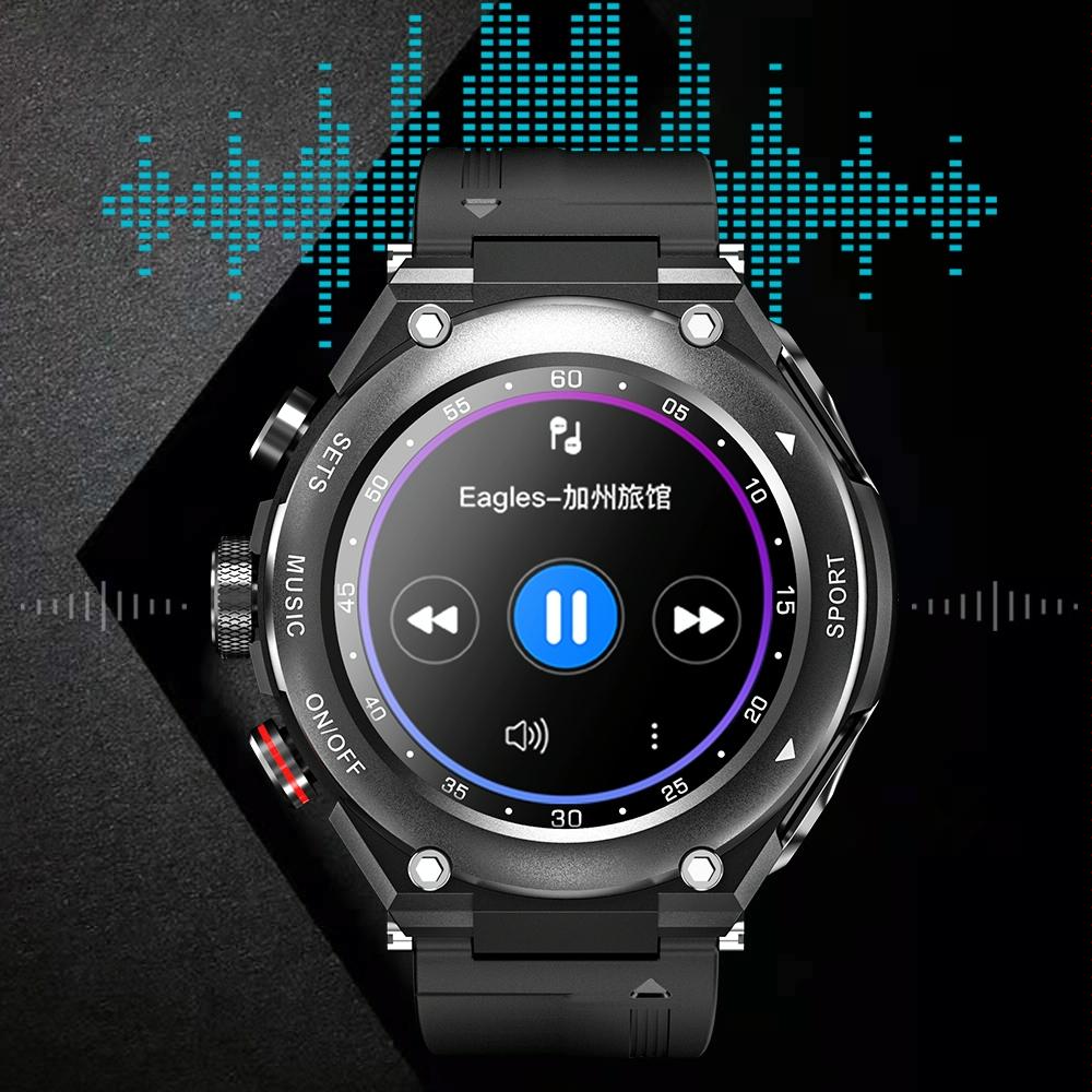1.28 Inch Ips Touch Screen 2 In 1 Bluetooth Headset Smart Watch Support Heart Rate Monitoring / Bluetooth Music - Silver
