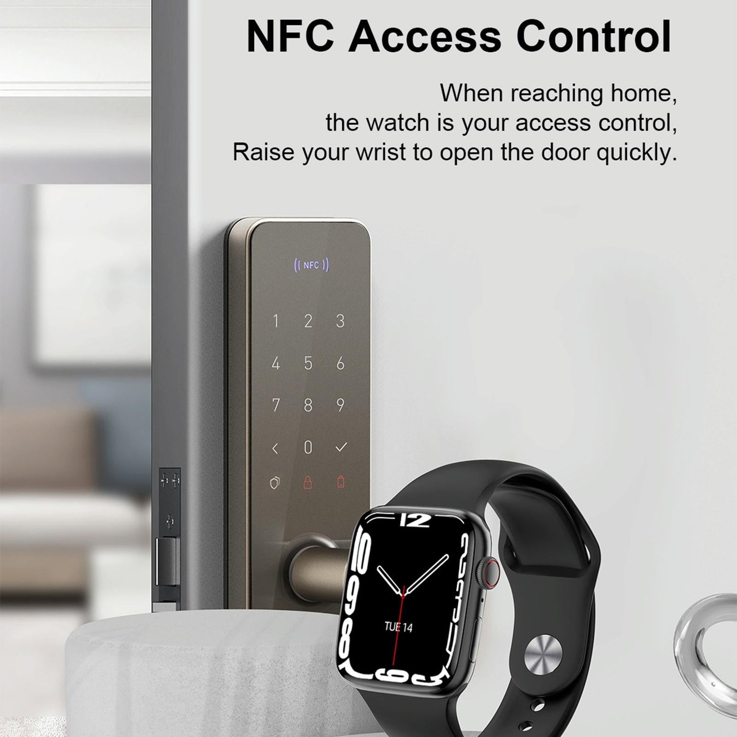 1.9 Inch Tft Screen Smart Watch Support Bluetooth Call / Menstrual Cycle Reminder - Black