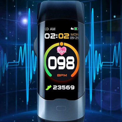 Smart Bracelet With Heart Rate And Blood Glucose Monitoring - Tft Hd - Blue