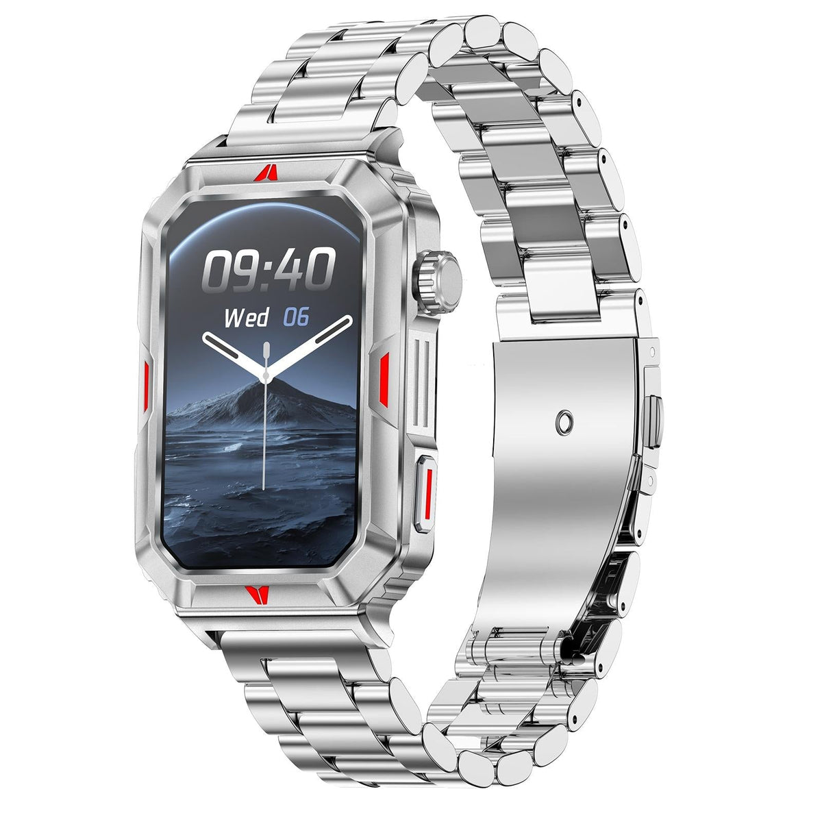 Smart Bracelet With Sleep Detection And Steel Strap - Bt5.2 - Silver