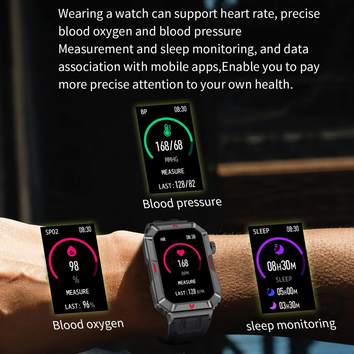 Smart Bracelet With Sleep Detection And Steel Strap - Bt5.2 - Silver