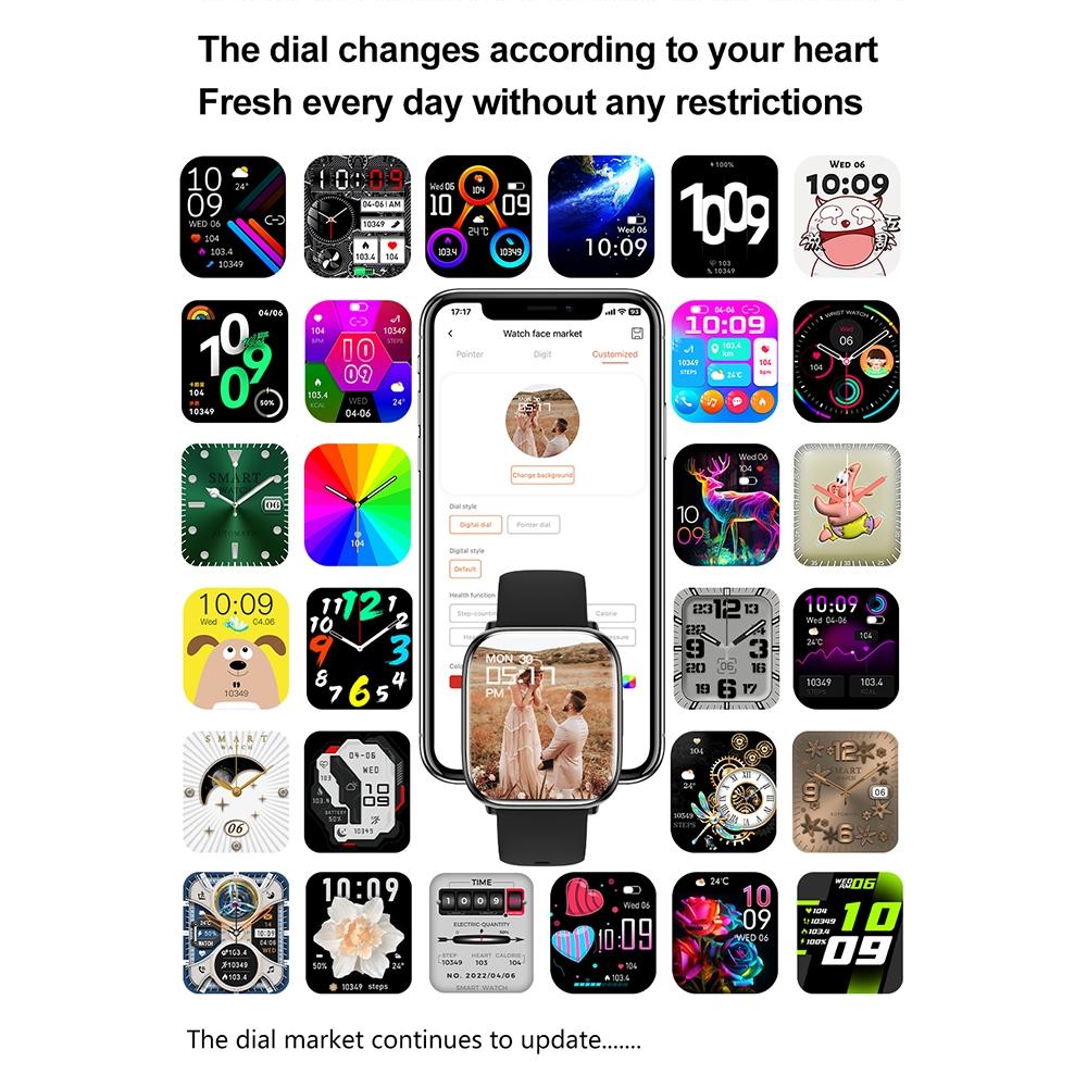 Waterproof Smart Watch With Blood Oxygen Monitoring - Ip68 - Black