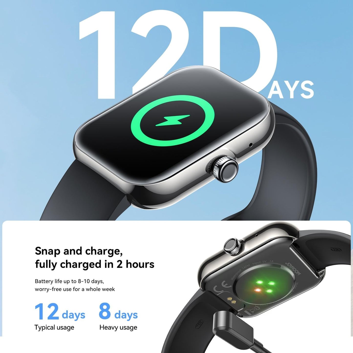 1.96 Screen Inch Smart Watch With Bt Call & Heart Rate - Graphite Black