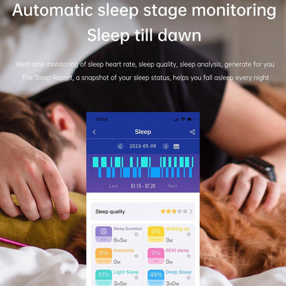 1.91 Inch Ip67 Waterproof Silicone Band Smart Watch Support Ecg / Non-Invasive Blood Glucose Measurement - Blue