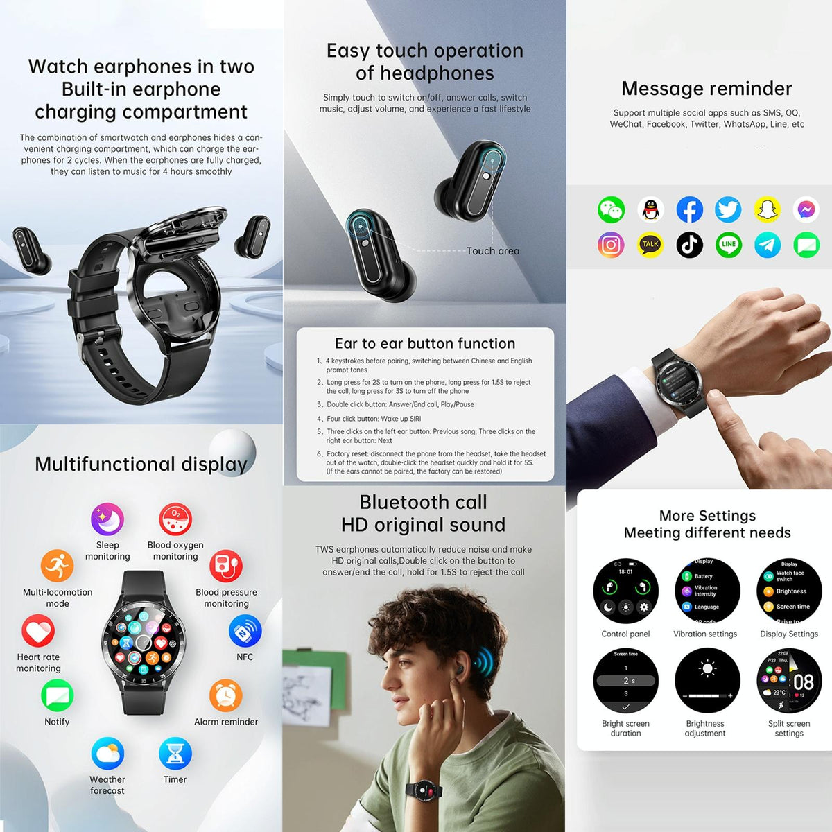 1.39 Inch Waterproof Bracelet Support Bluetooth Call / Nfc / Heart Rate - Silver