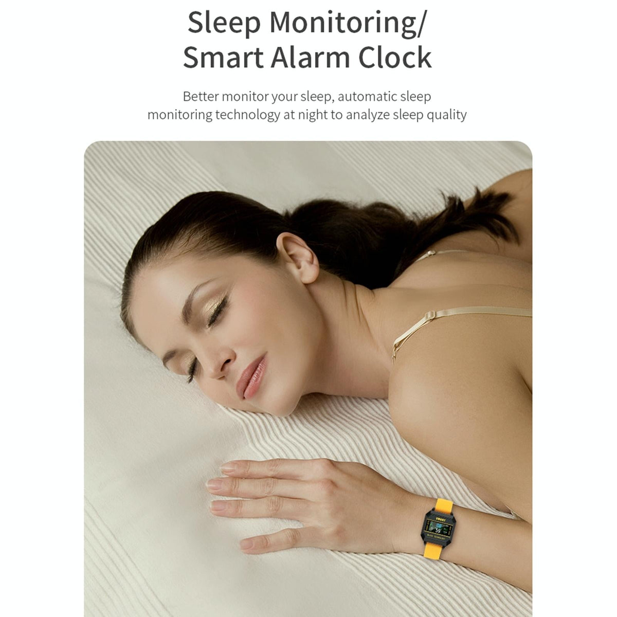 0.96 Inch Tft Screen Life Waterproof Smart Watch Support Sleep Monitoring / Heart Rate Monitoring / Blood Pressure Monitoring / Pulse Reminder - Yellow