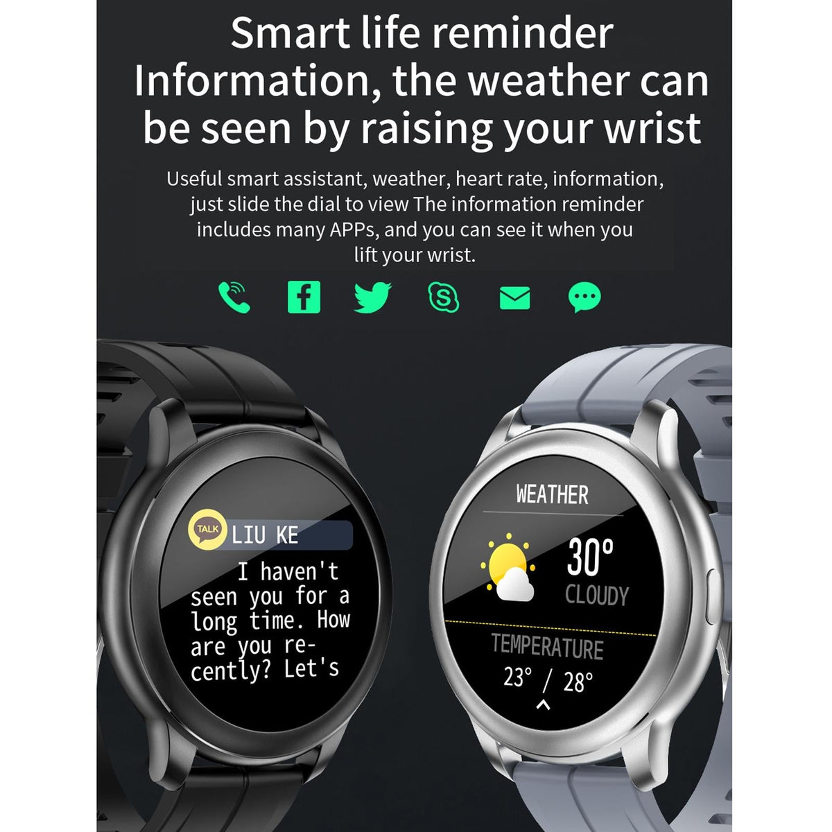 1.3 Inch Ips Colour Screen Ip67 Waterproof Smart Watch Support Sleep Monitor / Heart Rate Monitor / Blood Pressure Monitor - Blue