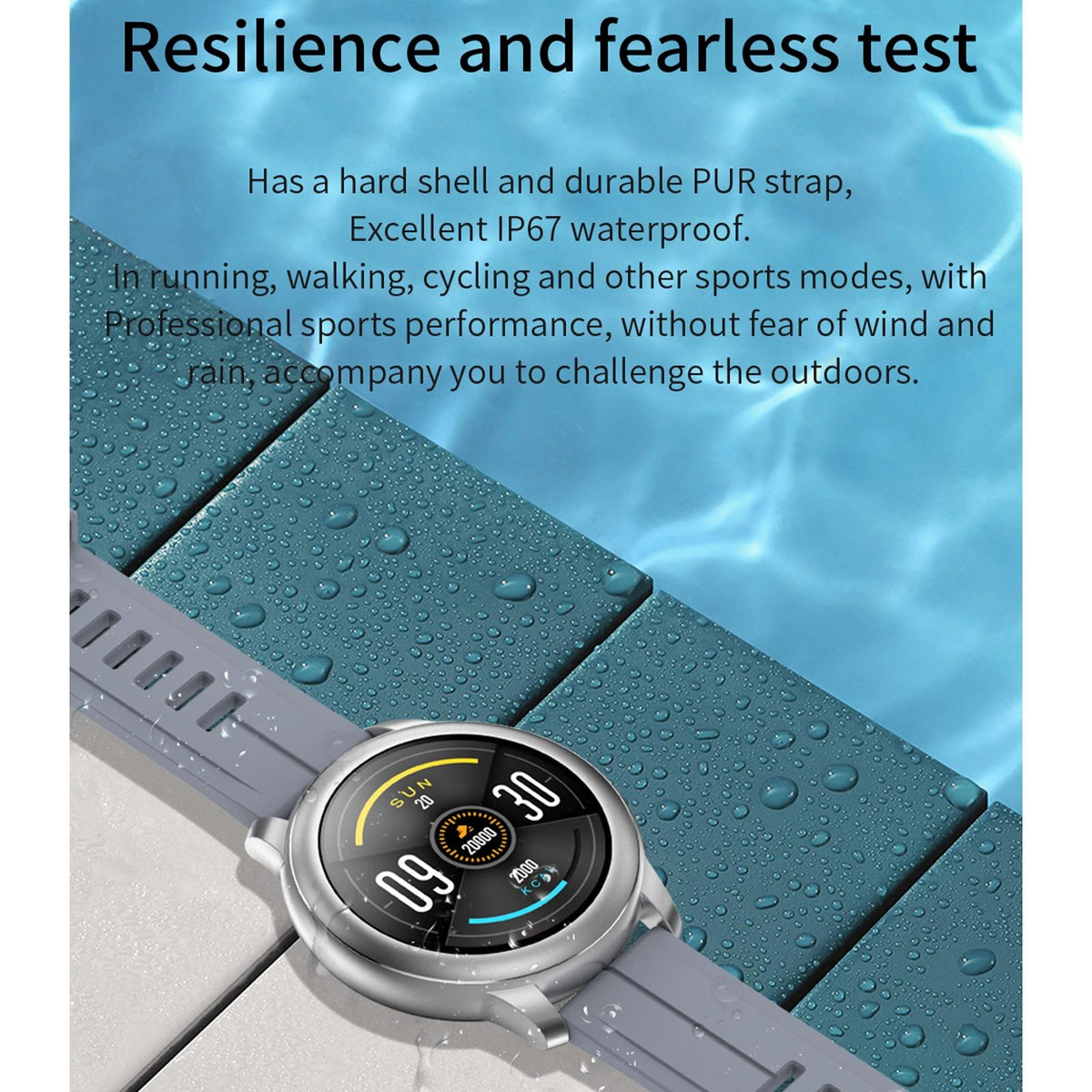 1.3 Inch Ips Colour Screen Ip67 Waterproof Smart Watch Support Sleep Monitor / Heart Rate Monitor / Blood Pressure Monitor - Blue