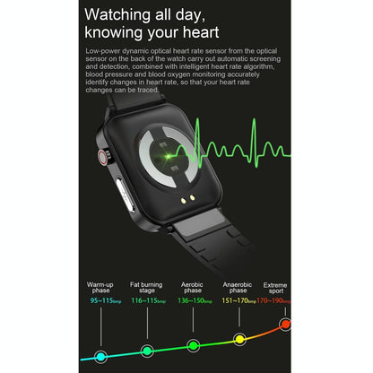 1.7 Inch Tft Colour Screen Ip68 Waterproof Smart Watch Support Blood Oxygen Monitoring / Body Temperature Monitoring / Ai Medical Diagnosis - Leather Strap - Brown