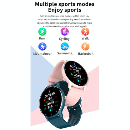 1.28 Inch Touch Screen Ip67 Waterproof Smart Watch Support Blood Pressure Monitoring / Sleep Monitoring / Heart Rate Monitoring - Blue