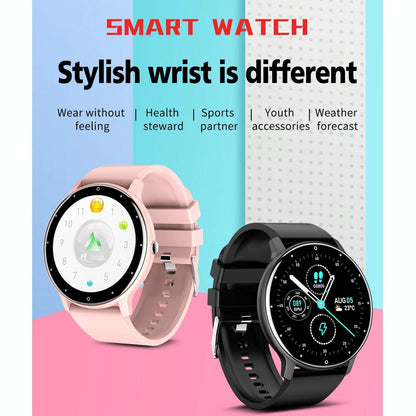 1.28 Inch Touch Screen Ip67 Waterproof Smart Watch Support Blood Pressure Monitoring / Sleep Monitoring / Heart Rate Monitoring - Blue