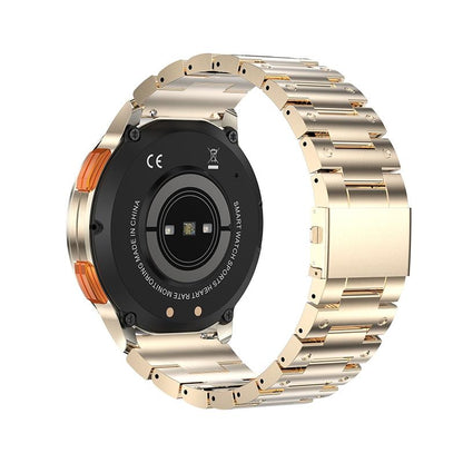 1.43 Inch Amoled Round Screen Steel Strap Smart Watch - Gold