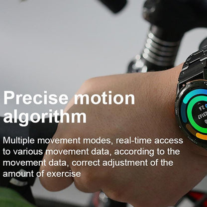 1.43 Inch Amoled Round Screen Steel Strap Smart Watch - Gold