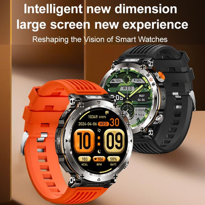 Waterproof Smart Watch With Flashlight And Compass - 1 Inch - Black