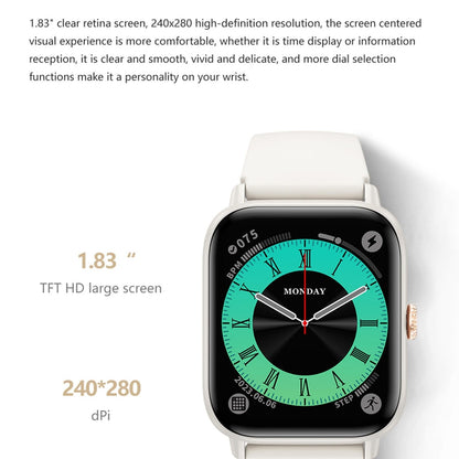 1.83 Inch Bt5.2 Smart Sport Watch Support Bluetooth Call / Sleep / Blood Sugar / Blood Oxygen / Heart Rate / Blood Pressure Health Monitor - Black