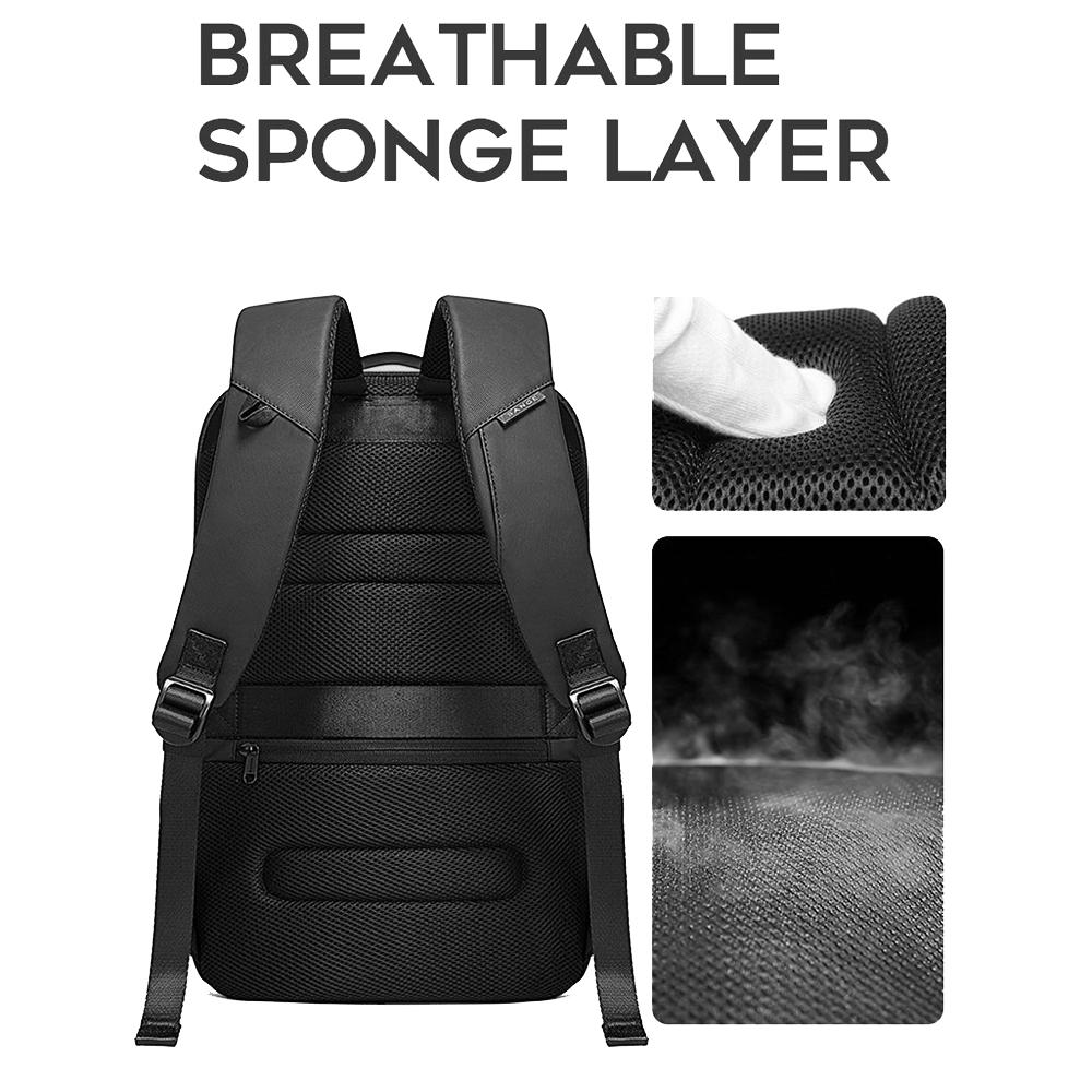 Waterproof Antitheft Men Backpack for 15.6 Laptop - Travel Ready - Grey