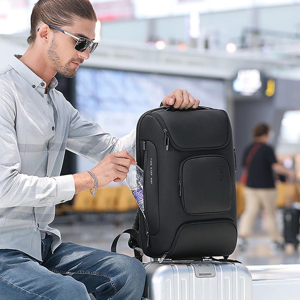 Waterproof Antitheft Men Backpack for 15.6 Laptop - Travel Ready - Grey