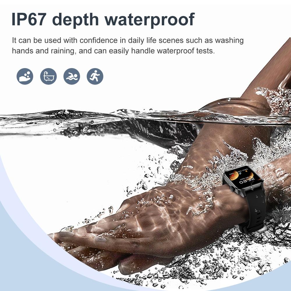 1.85 Inch Ip67 Waterproof Sports Health Monitoring Bluetooth Call Smart Watch - Pink