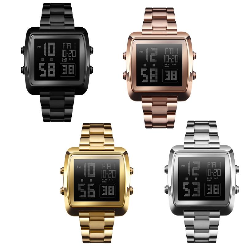 Vintage Gold Steel Square Watch - Waterproof & Luminous - Rose Gold