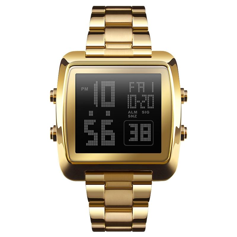 Vintage Gold Steel Square Watch - Waterproof & Luminous - Rose Gold