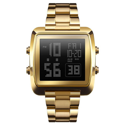 Vintage Gold Steel Square Watch - Waterproof & Luminous - Rose Gold