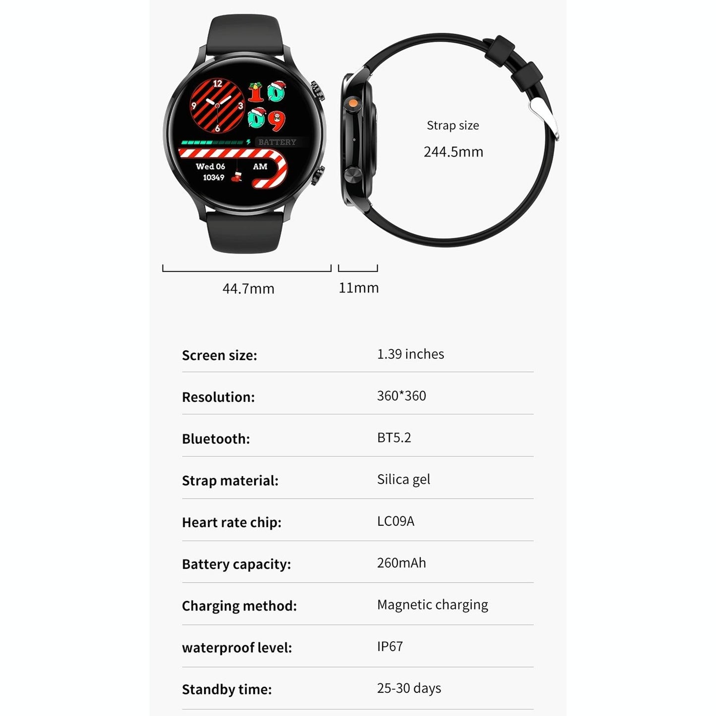 1.39 Inch Bt5.2 Smart Sport Watch Support Bluetooth Call / Sleep / Blood Oxygen / Temperature / Heart Rate / Blood Pressure Health Monitor - Pink