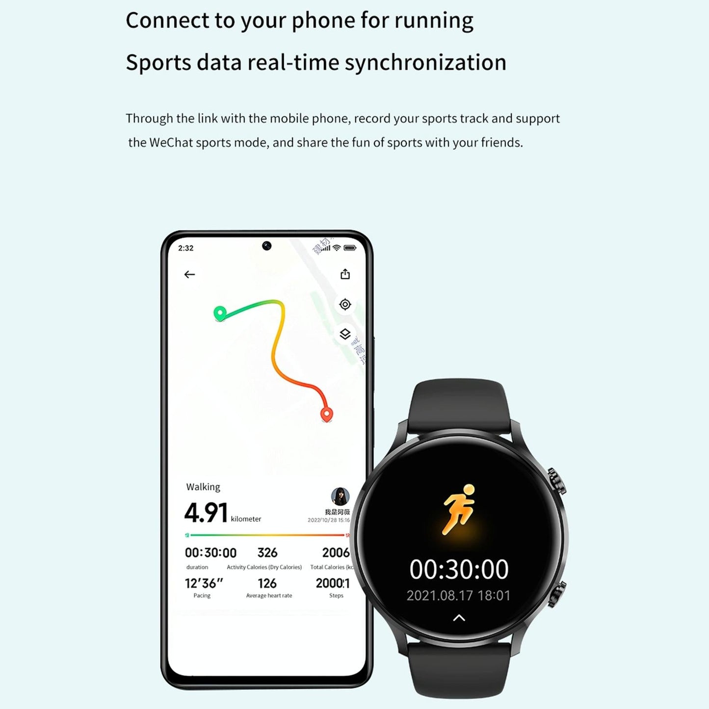 1.39 Inch Bt5.2 Smart Sport Watch Support Bluetooth Call / Sleep / Blood Oxygen / Temperature / Heart Rate / Blood Pressure Health Monitor - Pink