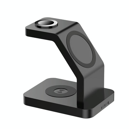 3 In 1 Magnetic Wireless Charger For Iphone Iwatch Airpods - Black
