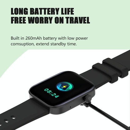1.8 Inch Tft Screen Bluetooth Smart Watch Support Heart Rate Monitoring & 100+ Sports Modes - Red Blue