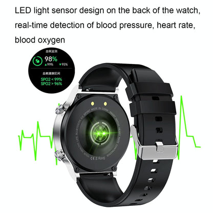 1.32 Inch Heart Rate Sleep Monitoring Smart Watch - Silver Silicone