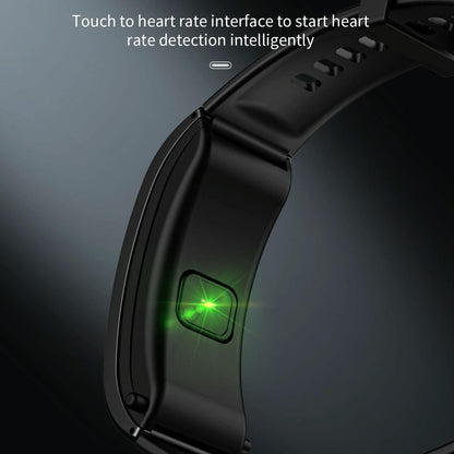 Bluetooth Sleep Heart Monitor Bracelet - B7 - Black + Black Silicone Strap