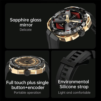 Smart Watch With Heart And Blood Monitoring Colour Screen - Gold