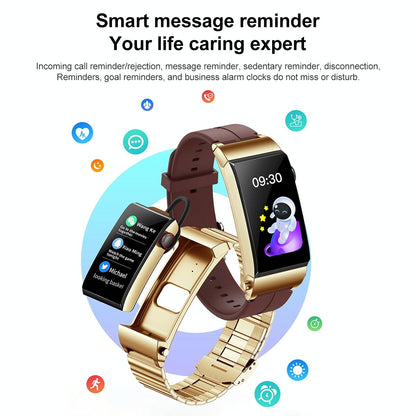 1.5 Inch Silicone Band Earphone Detachable Ip68 Waterproof Smart Watch Support Bluetooth Call - Red