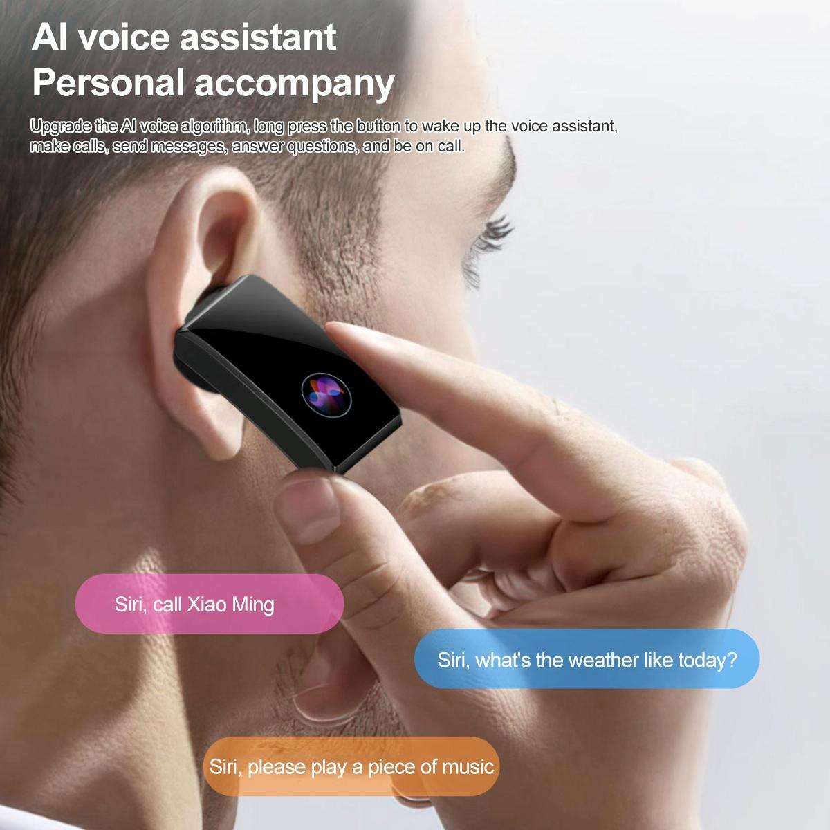 1.5 Inch Silicone Band Earphone Detachable Ip68 Waterproof Smart Watch Support Bluetooth Call - Red