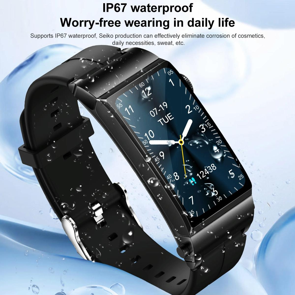 1.5 Inch Silicone Band Earphone Detachable Ip68 Waterproof Smart Watch Support Bluetooth Call - Red