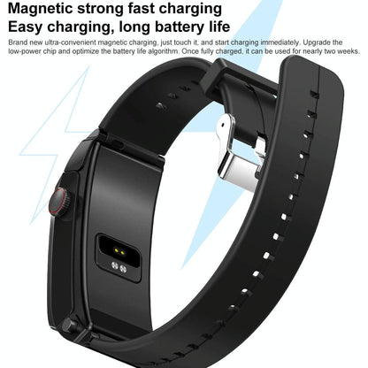1.5 Inch Silicone Band Earphone Detachable Ip68 Waterproof Smart Watch Support Bluetooth Call - Red