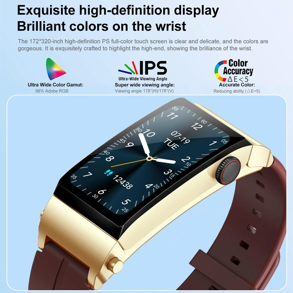 1.5 Inch Silicone Band Earphone Detachable Ip68 Waterproof Smart Watch Support Bluetooth Call - Red