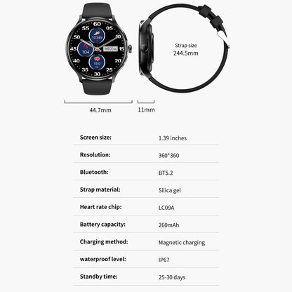1.39 Inch Bt5.2 Smart Sport Watch Support Bluetooth Call / Sleep / Blood Oxygen / Temperature / Heart Rate / Blood Pressure Health Monitor - Pink